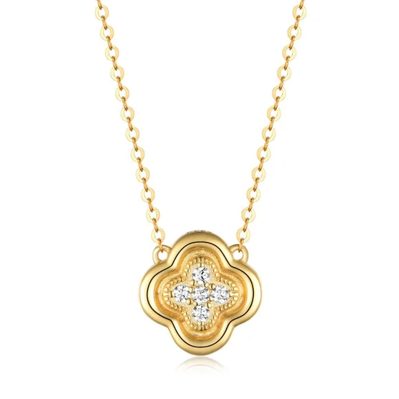 Gold Floral Pendant Necklace